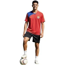 FC Barcelona Shirt Mens Large Red Blue Yellow Soccer Football FCB Barcelona Tee