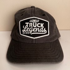 Chevy Truck Legends Baseball Cap Charcoal Gray Washed Canvas Made in USA Hat