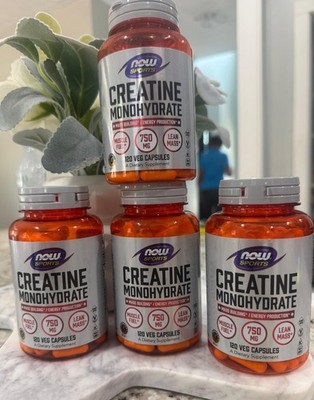 NOW Foods Sports Nutrition, Creatine Monohydrate 750 mg 120 Veg Capsules 07/2028