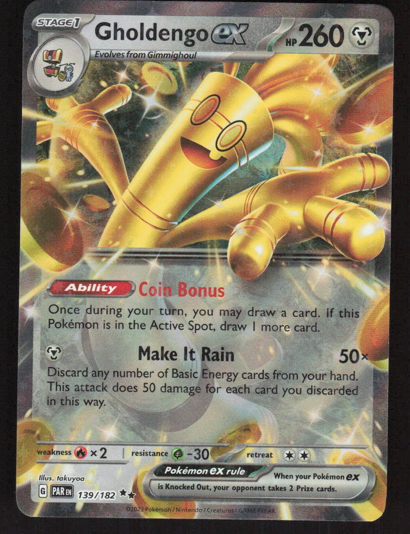 Gholdengo ex 139/182 Double Rare Paradox Rift Pokemon Near Mint