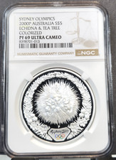 2000 AUSTRALIA SILVER 5 DOLLARS ECHIDNA & TEA TREE NGC PF 69 ULTRA CAMEO GEM