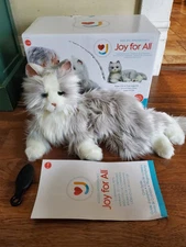 Joy For All Companion Therapy Pet Gray/Silver Cat Mechanical Plush Animated