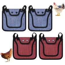 4-Pack Premium Chicken Saddle, Hens Saddle with Adjustable Strap Purple, Red 