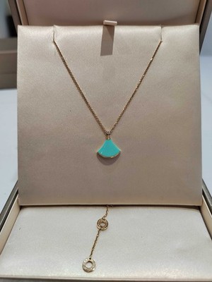 Bvlgari Divas' Dream Pendant Necklace 18K Rose Gold with Turquoise and Diamond