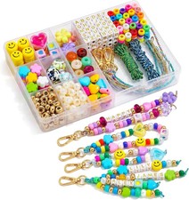 421 PCS DIY Beaded Keychain Making Kit, Bag Charm Craft Supplies - Acrylic Alpha