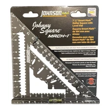 Johnson 1904-0700V 7-1/4" Square MACH-1 Smart Mark Rafter Square with Level Vial