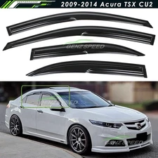 For 2009-2014 Acura TSX CU2 Mugen Style Wavy Window Visors Rain Guard Deflectors