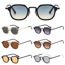 Small Square Sunglasses Metal Frame UV400 Retro Punk Driving Outdoor Wear