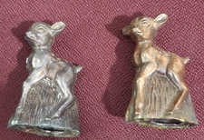 Baby Does Deer Fawn Metal Figures Vintage Made in Japan Mid Century Modern