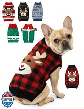 Dog Christmas Sweater, Soft Warm Pet Clothes Coat for Small Mediu