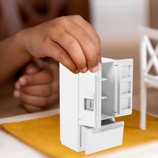 Mini Wooden Mini Fridge Refrigerator for Dolls House Miniature Furniture Decor