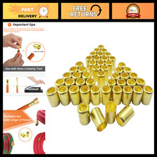 50 Pack Brass Hose Ferrules 0.656" ID for Air, Torch  Acetylene Hoses