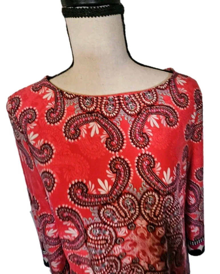 Chicos Medallion Shift Womens Dress SZ 1 Boho,Hippie,Festival,Casual,Workwear  - Image 4 of 4