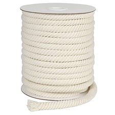 8mm Cotton Rope, 66 Feet Braided Cotton Cord, Multi-Purpose 8MM x 66FT Beige