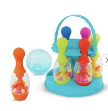 Let's Go Bowling Preschool Bowling Set 6 Pins Ball Sensory Beads Caddy Ages 2