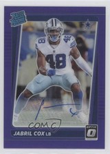 2021 Panini Donruss Optic Rated Rookie Purple Prizm 18/25 Jabril Cox Auto 0u8k