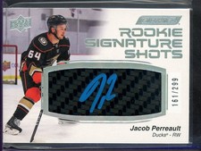 2023-24 Upper Deck Engrained Rookie Signature Shots #RSSPJ Jacob Perreault /299