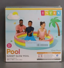 Intex Sunset Glow Inflatable Pool: 58inx13in -3 Ring Soft Floor 73 gal Capacity