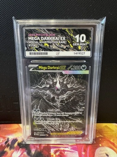 2026 Pokemon Black Pitch Mega Darkrai EX ACE 10 Gem Mint English