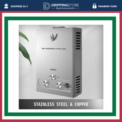 NESSUNO SCALDABAGNO A GAS GPL DA 6 A 18L ISTANTANEO MODALITÀ INVERNO/ESTATE CALDAIA