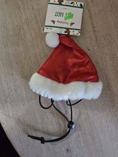 Holiday Santa Christmas Dog Hat Costume Red White Pet Accessory XS S