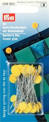 (0.19 EUR/100 Stück) PRYM Quilt-Stecknadeln 0,60 x 50 mm gelb m. Blumenkopf
