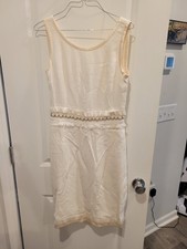 Dolce & Gabbana Scoop Neck Cream Coloured Dress Size 42 Designer Italy.BEAUTIFUL