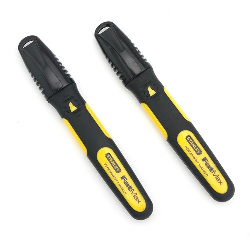 Stanley 0-47-314 FatMax Black Permanent Marker Chisel Tip (Pack Of 2) - Picture 2 of 5