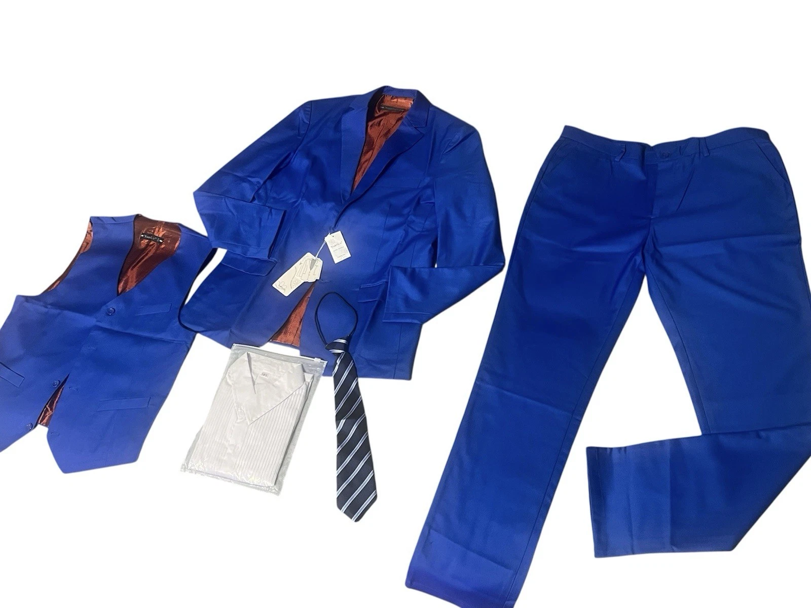 YuanLu Boy's 5-Piece Formal Suit Set - Royal Blue - NWT