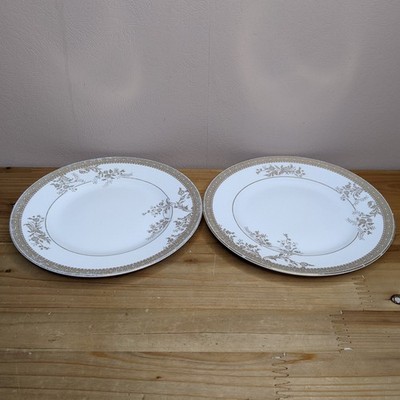 Vera Wang für Wedgwood Teller x 2 8'' 20 cm Vera Spitze Gold Seite Salat Bone China 