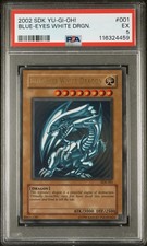 2002 YU-GI-OH STARTER DECK: KAIBA 001 BLUE-EYES WHITE DRAGON PSA 5