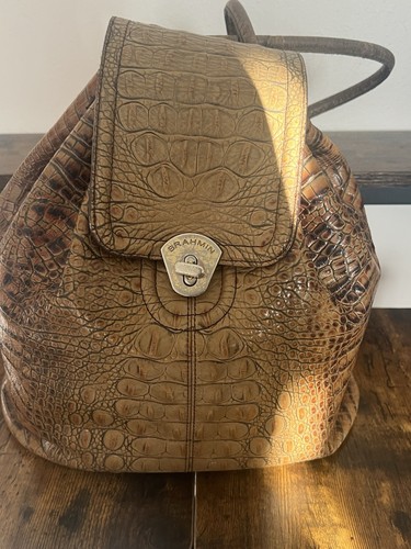 Brahmin Crocodile Leather Backpack/Shoulder bag