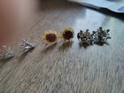 Vintage  Lot of 3 Pairs 1 Clip-On2 Screw Earrings Sand dust And Rhinestone  — photo 3