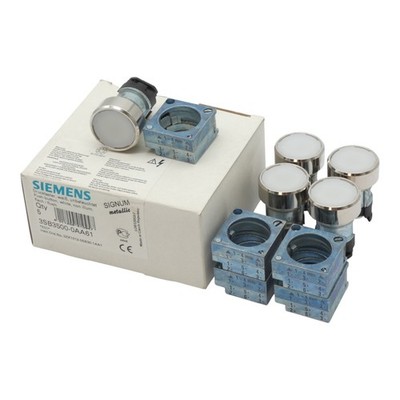 5x Siemens 3SB3500-0AA61 E: 01 Drucktaster weiß / Push button white -unused/OVP-