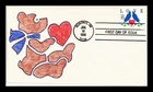 US COVER LOVE BIRDS FIRST DAY ISSUE HAND COLORED CACHET 24 OF 50