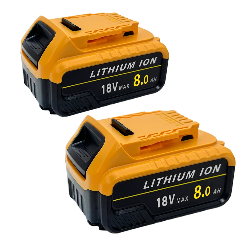 BRANDED 2Pack 8.0Ah Compatible with Dewalt DCB184 18V XR Slide 48hr tracked FREE!