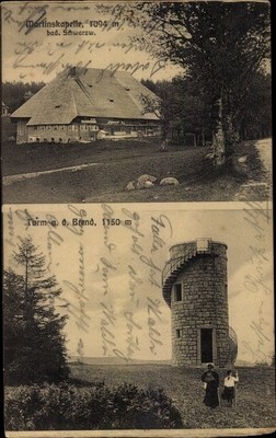 Ak Furtwangen im Schwarzwald, Martinskapelle, Turm a. d. Brend - 10542794