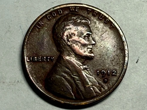 1912-D Lincoln wheat cent. Solid VF, small scratch each side. #e1