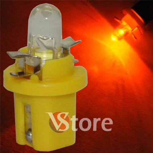 2 LED T5 B8.5D YELLOW lamps lights bulbs for dashboard frame tools 12V