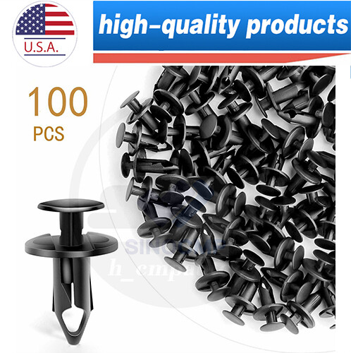 8MM Bumper Clips Auto Hole Plastic Rivets Fastener Fender Push Pin 100PCS US - Picture 1 of 5