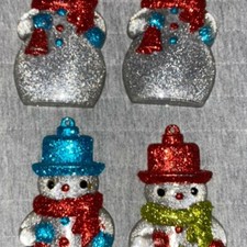Juego de imanes de nevera muñeco de nieve de Navidad, juego de 4 usados en buen estado