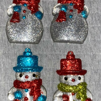 Christmas Snowman Refrigerator Magnets Set, set of 4 used in good ...