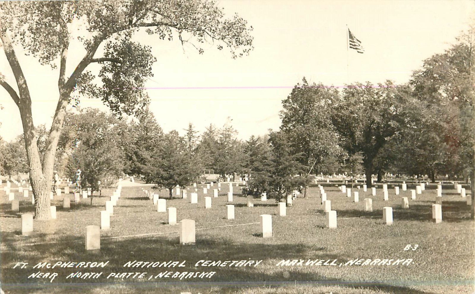 c1940 Ft McPherson National Cemetery, Maxwell, Nebraska Real Photo