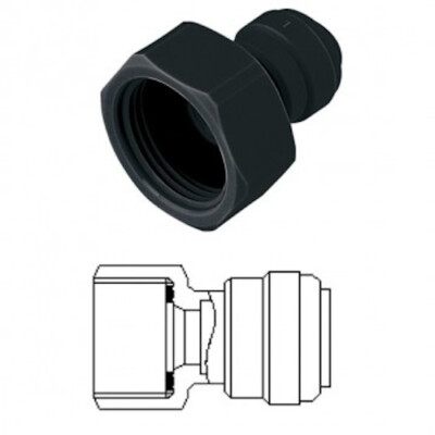 Buchse BSP Wasserhahn auf Pushfit Adapter ¦ 3/4'' BSP x 10 mm PF ¦ DMFit AFAB1009FM-1