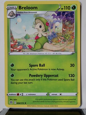 Breloom 004/172 - NM / M RARE Non Holo Brilliant Stars Pokemon Card $2 Shipping | eBay Breloom 004/172 - NM / M RARE Non Holo Brilliant Stars Pokemon Card $2 Shipping | eBay