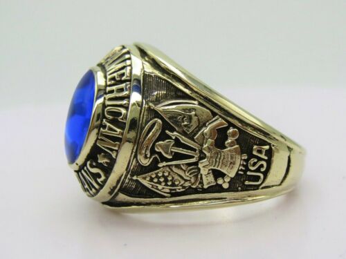 Silver 925 w 10K PLATED , RING , DISABLED AMERICAN , VETERANS RING , US siz 8 - Picture 1 of 4
