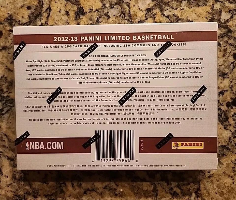 2012-2013 12/13 Panini Limited Factory Sealed Basketball Hobby Box Kobe Bryant - Image 4 of 4