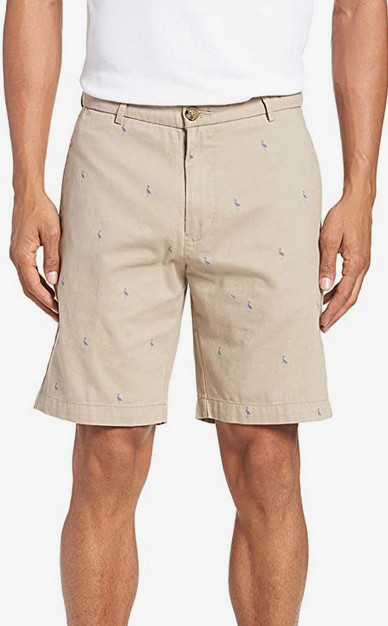 TailorByrd Men's Baden Bird Regular Fit Chino Shorts Cotton Dark Khaki 36