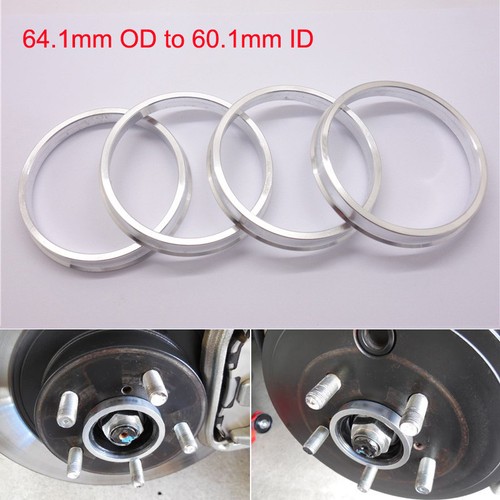 4pc 69.1 To 66.6 Aluminium Wheel Hub Centric Rings OD 69.1mm ID 66.6mm