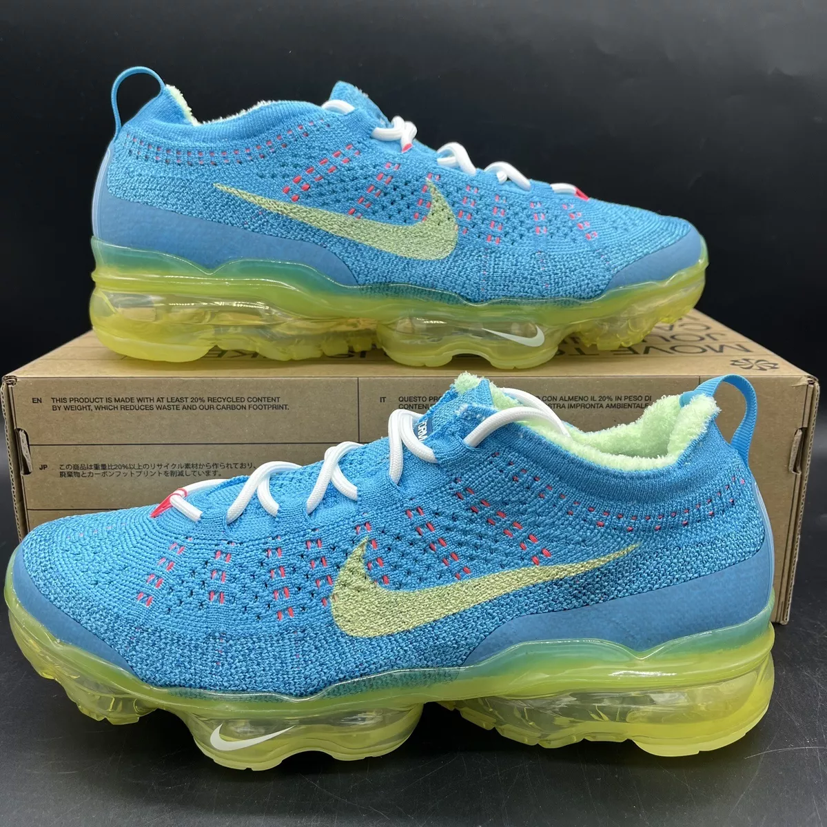 Men's NIke Air Vapormax 2023 FK Baltic Blue/Citron Tint DV1678 400 Multi Sz NEW